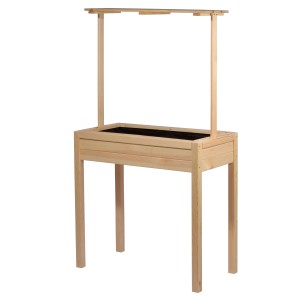 Dobar Hochbeet Florenz mit Ablage, 80x40x145cm, Naturholz, für Garten & Balkon.