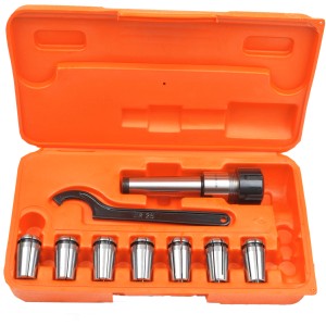 Rotwerk Spannzangen-Set MK3, 9-teilig im orangefarbenen Koffer, Zubehör für Fräsen.