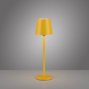 Gelbe Akku-LED-Tischleuchte Boteria, dimmbar, für Innen & Außen. Dekoleuchte für stimmungsvolles Licht.