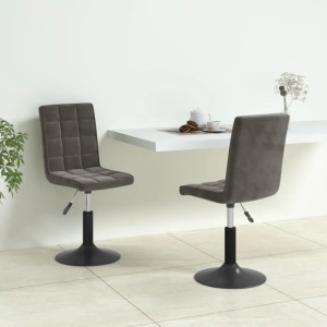 vidaXL Esszimmerstühle 2 Stk Drehbar Dunkelgrau Samt 335742