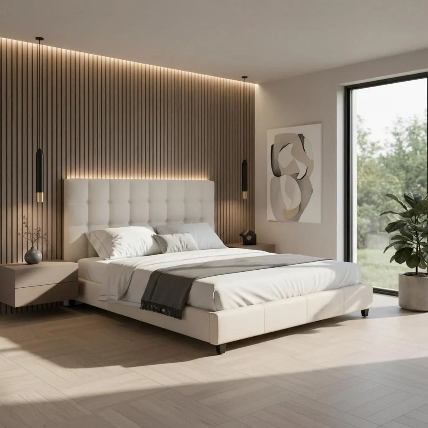 Bessagi Home Polsterbett Frederico Beige ca. 180x200 cm