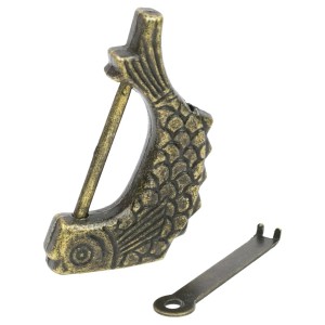 HMF 6491-FIS-23 Antikes Chinesisches Deko Vorhängeschloss Fisch 60 x 30 x 8 mm