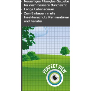 Windhager Fliegengitter Perfect View Fiberglas, anthrazit, 120x250cm, für Insektenschutz.