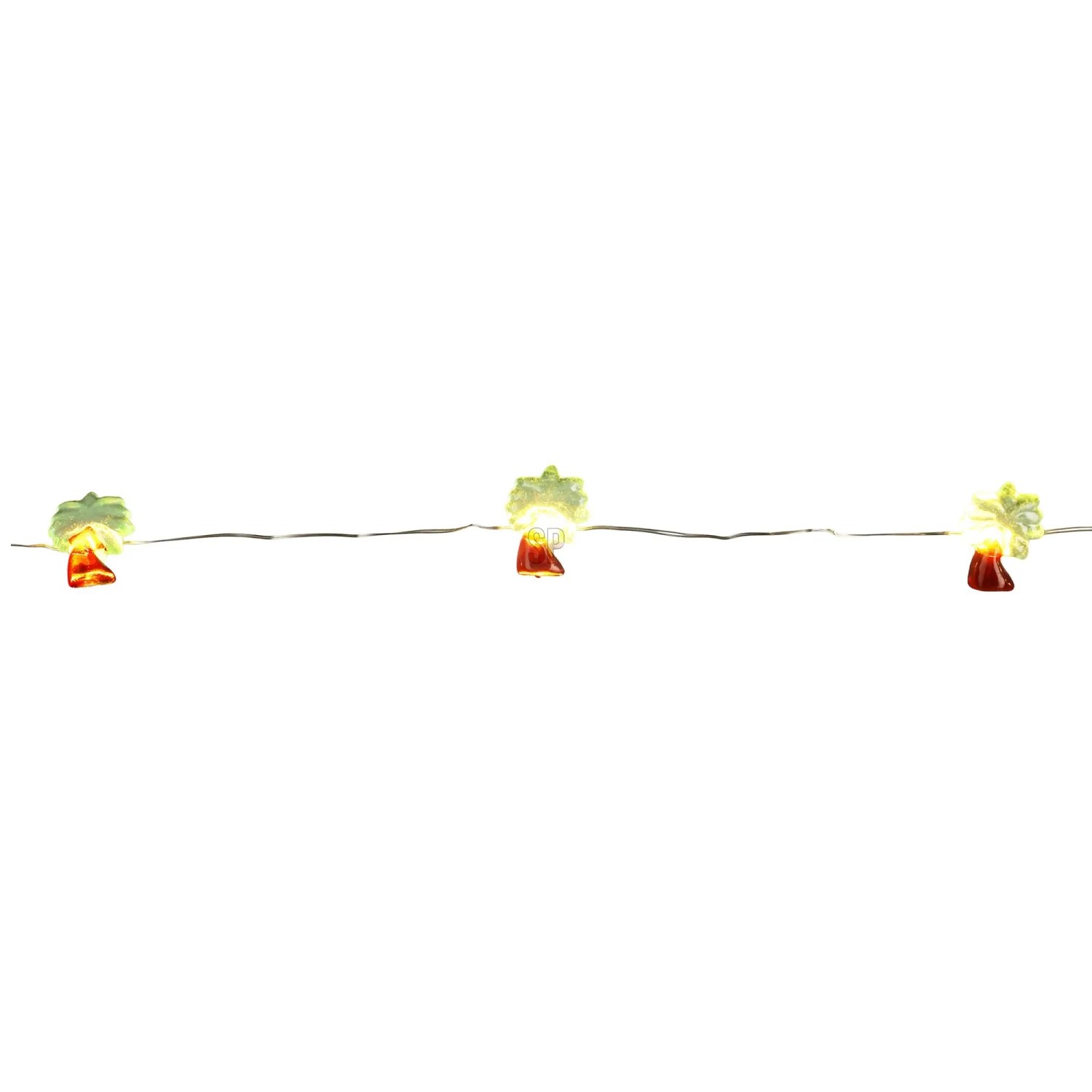 LED-Lichterkette mit 3D-Palmen, Kakteen, Ananas und Blätter-Dekoration für Innen, batteriebetrieben.