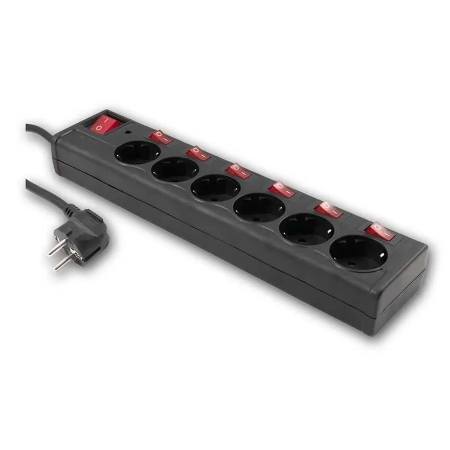 Thumbnail - McPower Steckdosenleist mit Einzelschaltung 6-fach Schwarz