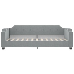 Ausziehbares, hellgraues vidaXL Tagesbett (80x200 cm) aus Stoff. Ideal als Sofa oder Gästebett.