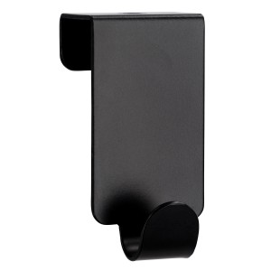 Siro Türhaken 2179, Metall, Schwarz Matt, 5er-Set. Garderobenhaken zum Einhängen in die Tür.