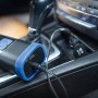 LUX 12V Mini-Kompressor A-KPS-12/10 im Auto, mit Kabel verbunden.