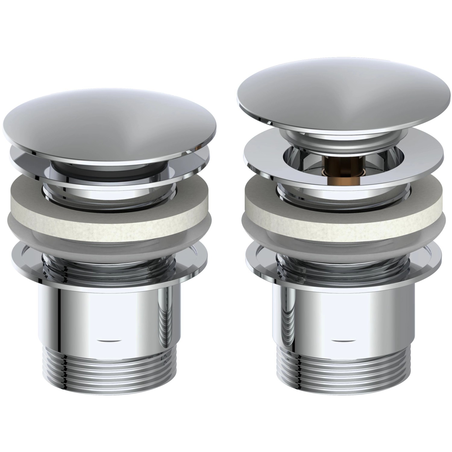 Kirchhoff Pop Up Ablaufgarnitur, 1 1/4 Zoll, Chrom, für Waschbecken und Waschtische.