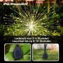 Salcar LED Solar Feuerwerkleuchte, warmweiß leuchtend im Garten, spritzwassergeschützt, mit Solarpanel.