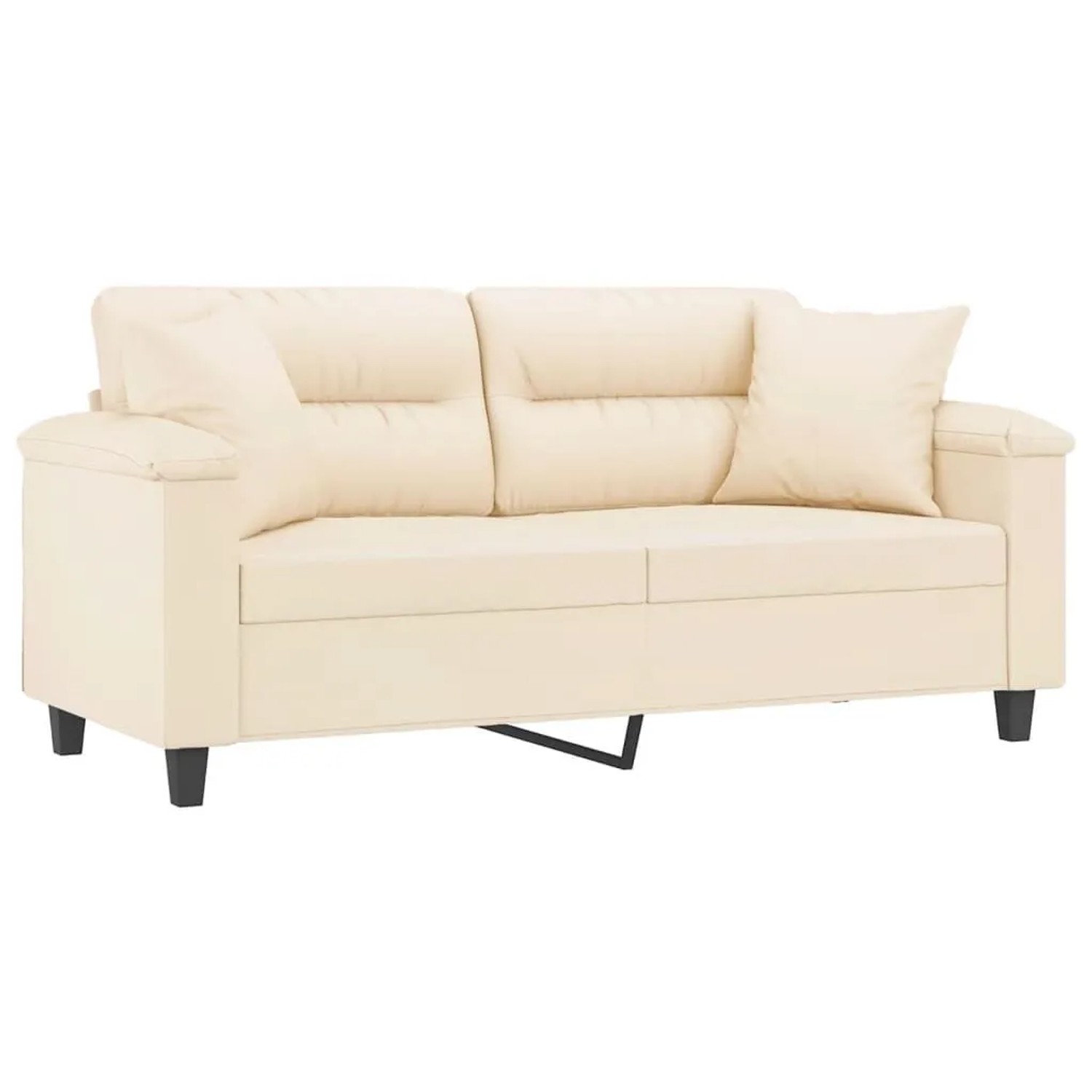 vidaXL 2-Sitzer-Sofa mit Kissen Beige 140 cm Mikrofasergewebe 3200976 günstig online kaufen