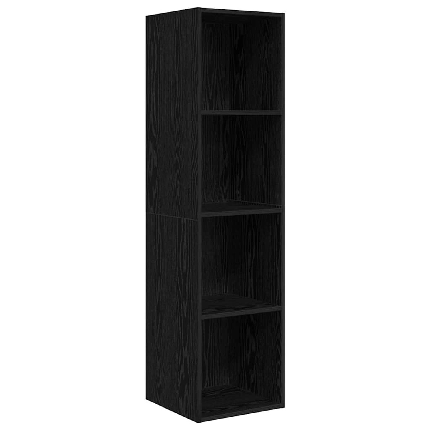 vidaXL TV-Schrank Wandmontiert Schwarz Eichen-Optik 37 x 37 x 142,5 cm 875086