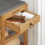 SoBuy Schuhbank mit Sitzfläche und Schubladen Sitzbank Natur Bambus FSR47-N_6
