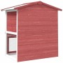 vidaXL Kaninchenstall, rot, aus Holz, mit 3 Türen. Nagerstall für den Außenbereich.