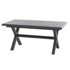 Rechteckiger, ausziehbarer Gartentisch Sincro von Siena Garden, 90x160 cm, mit Ferrostone-Tischplatte.