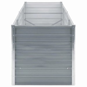 Graues vidaXL Garten-Hochbeet aus Stahl, 240x80x77 cm, ideal für Garten, Balkon oder Terrasse.