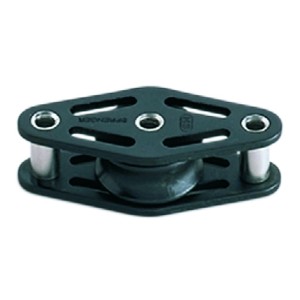 Seilflechter Liegeblock mit 1 Rolle, 12 mm, Gleitlager, Edelstahl-Beschlag.