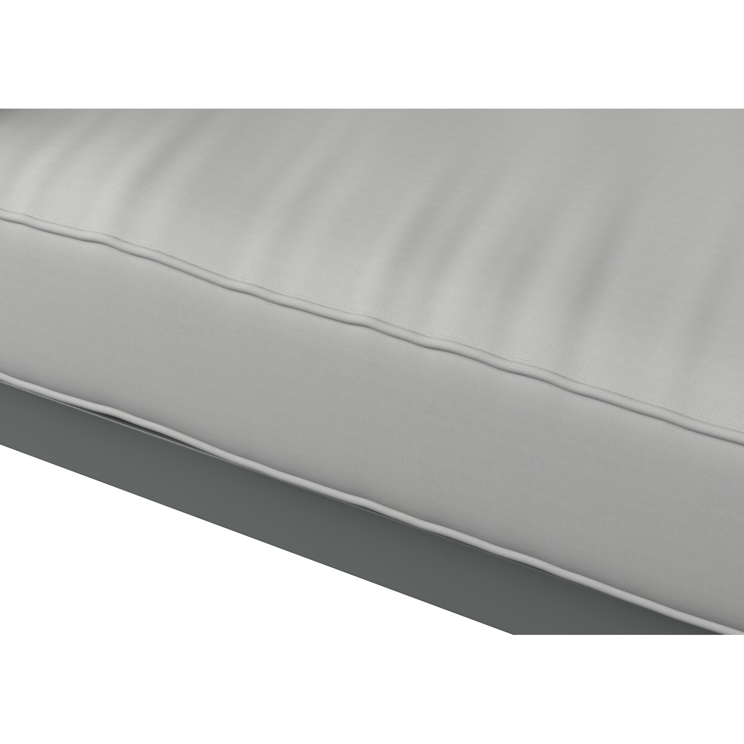 Detailaufnahme: Beige Polster der Loungegruppe Moonbeam. Bequeme Kissen für Gartenmöbel.