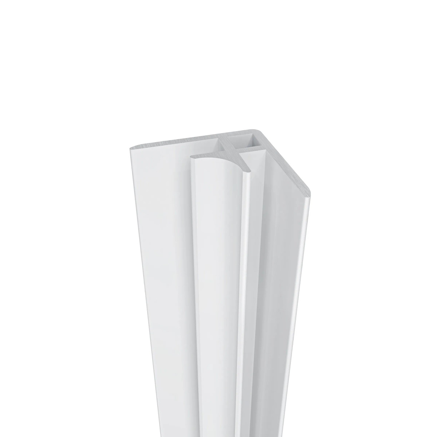 AICA Eckprofil, 210cm, matt weiß, Aluminium, für 3mm Aluverbundplatten als Duschrückwand.