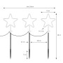 3er Set Gartenstecker Sterne H58cm, Weihnachtsdeko für außen, mit Maßangaben.