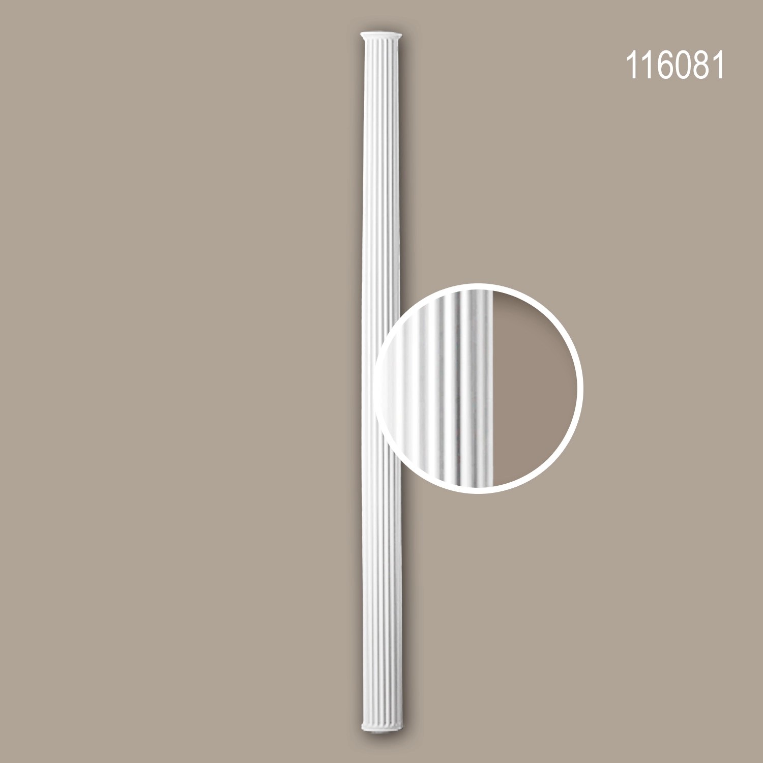 Weiße PROFHOME Halbsäule (15,8x240x7,8cm) als Zierelement/Stuckdekor.