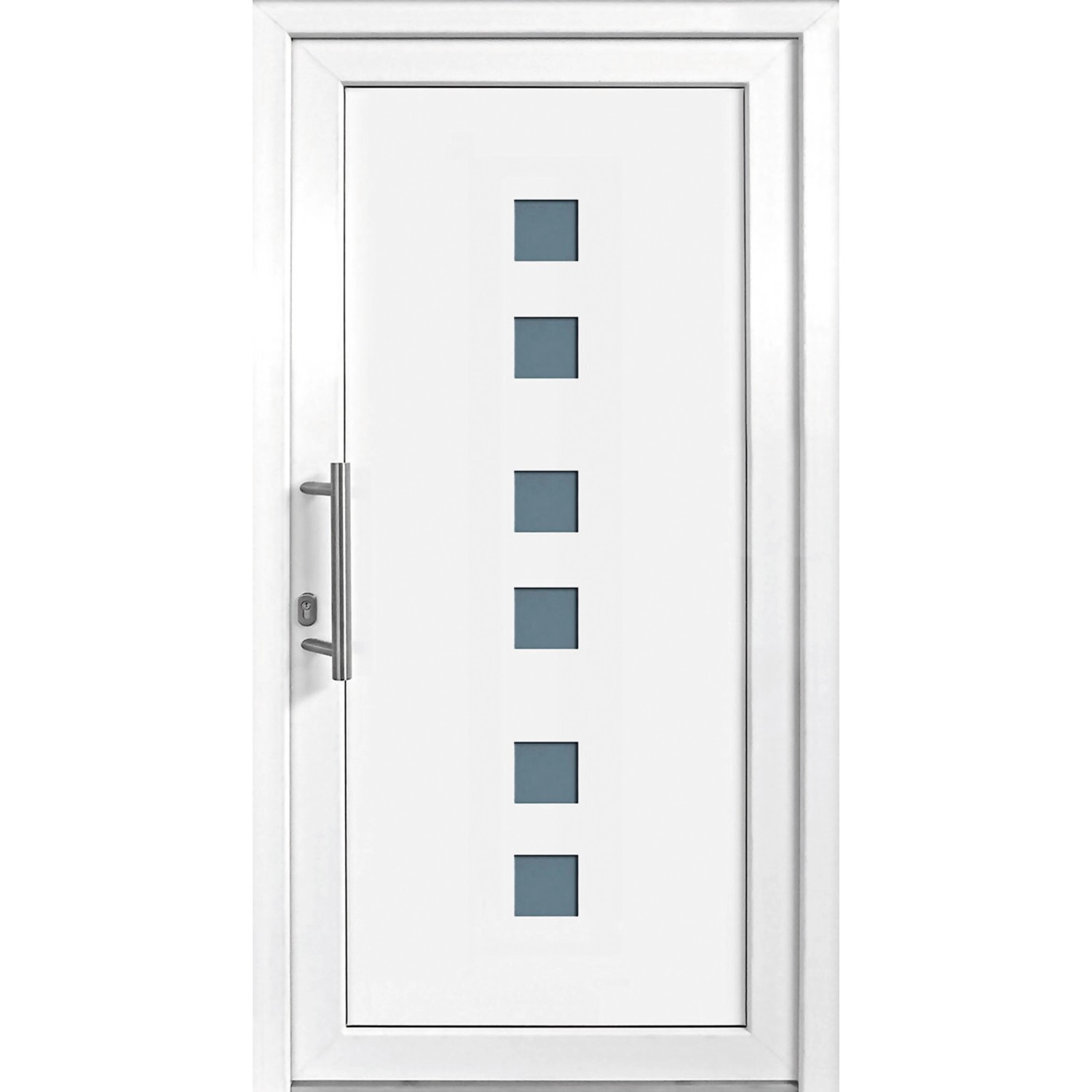 Kunststoff-Haustür 110 cm x 210 cm K018 Anschlag Links Weiß