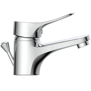 Glänzende Eisl Waschtischarmatur Verona Chrom mit Hebel und seitlichem Griff.