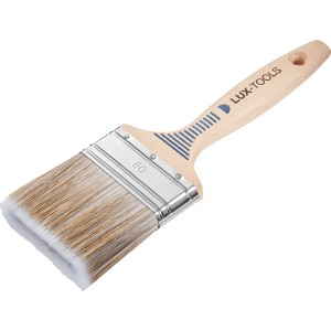 LUX Flachpinsel Lasur 80mm mit Holzgriff und Farbtank für gleichmäßiges Auftragen.