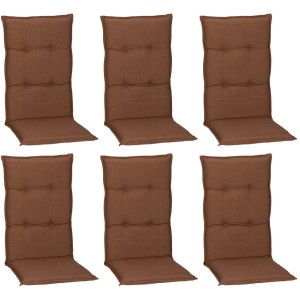 6er-Set Beo Sitzauflagen Tolonaro für Hochlehner, dunkelbraun, mit Knöpfen.