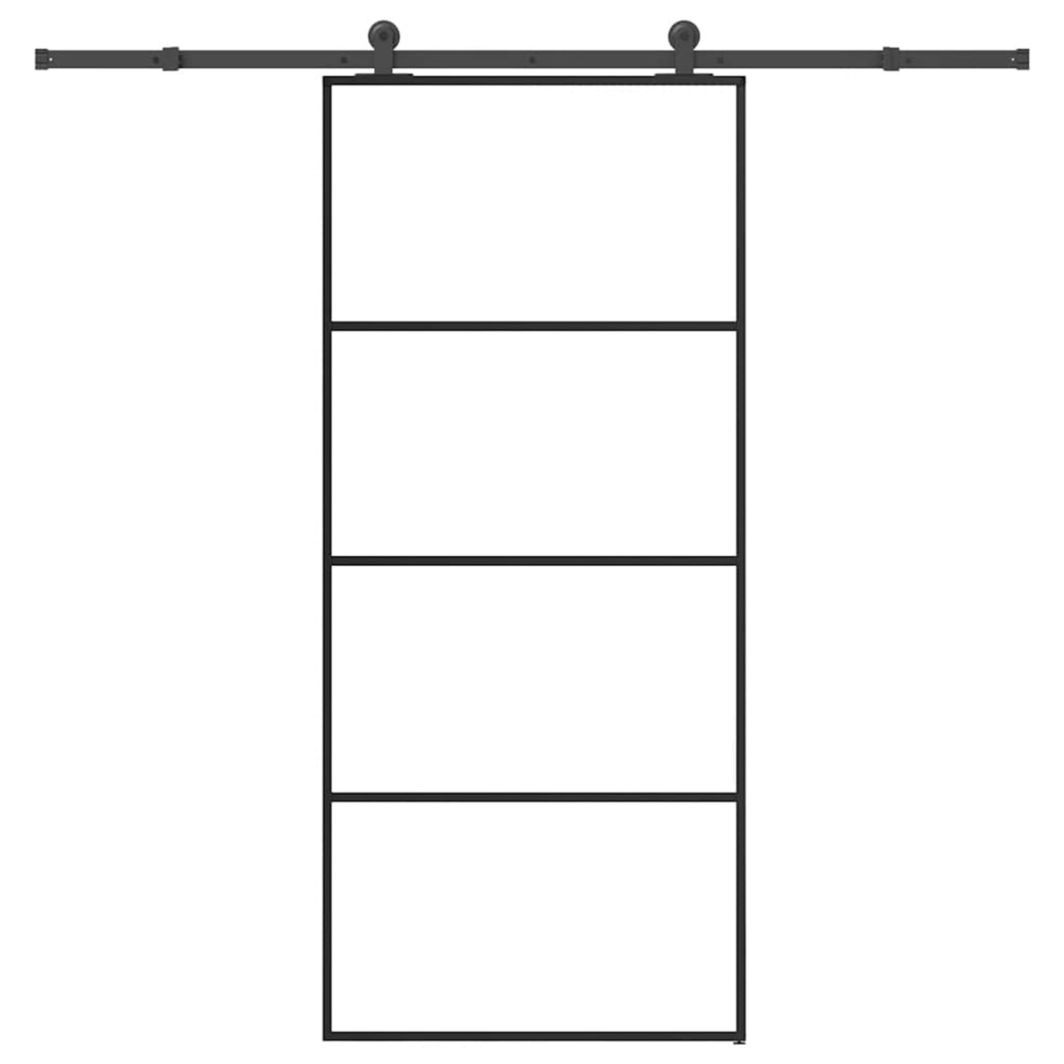 vidaXL Schiebetür mit Beschlag 90x205 cm ESG-Glas & Aluminium 3332869 günstig online kaufen