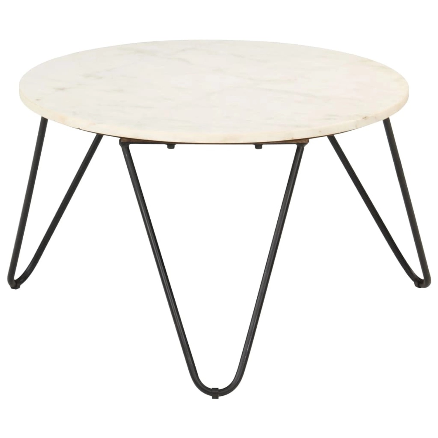 vidaXL Couchtisch Weiß 65x65x42 cm Echtstein in Marmoroptik 286446