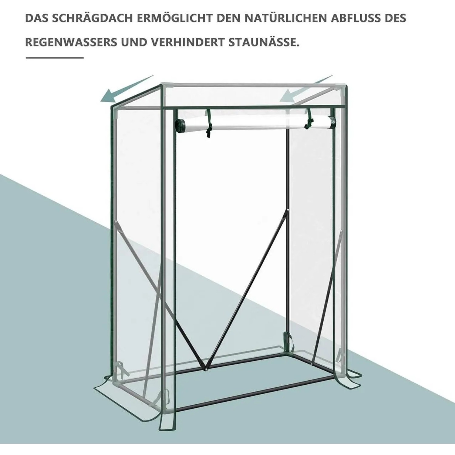 Transparentes WOLTU Foliengewächshaus 100x50x150cm mit Stahlrohrrahmen für den Garten.