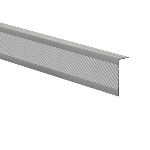 Eloxierter Aluwinkel 23x65x2000 mm für Terrassendielen, seitliche Verblendung.
