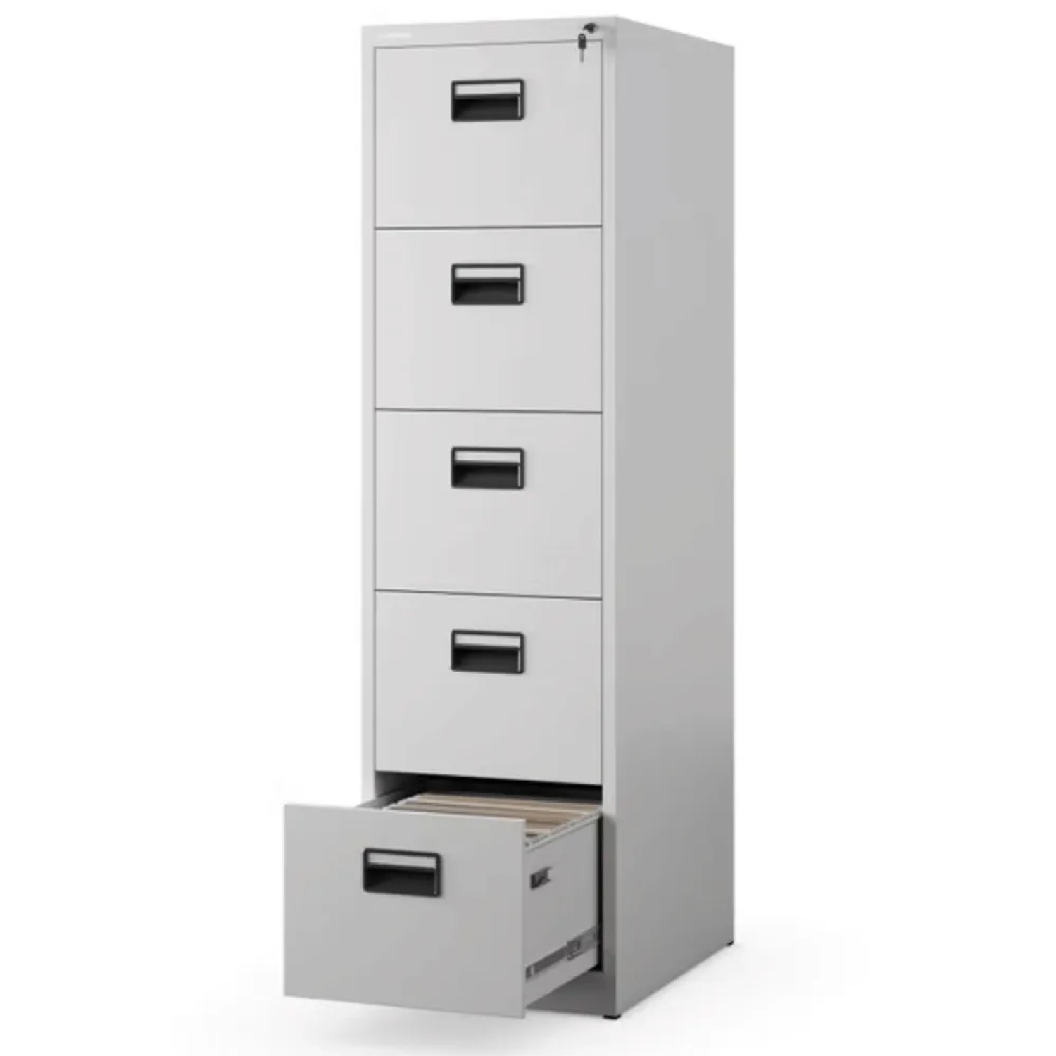 DELUKE Hängeregisterschrank Abschließbar TION 5 Schubladen 163 x 46 x 62 cm Grau