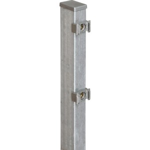 Verzinkter Vierkant-Zaunpfosten 6x4x120cm für Doppelstabmattenzaun.