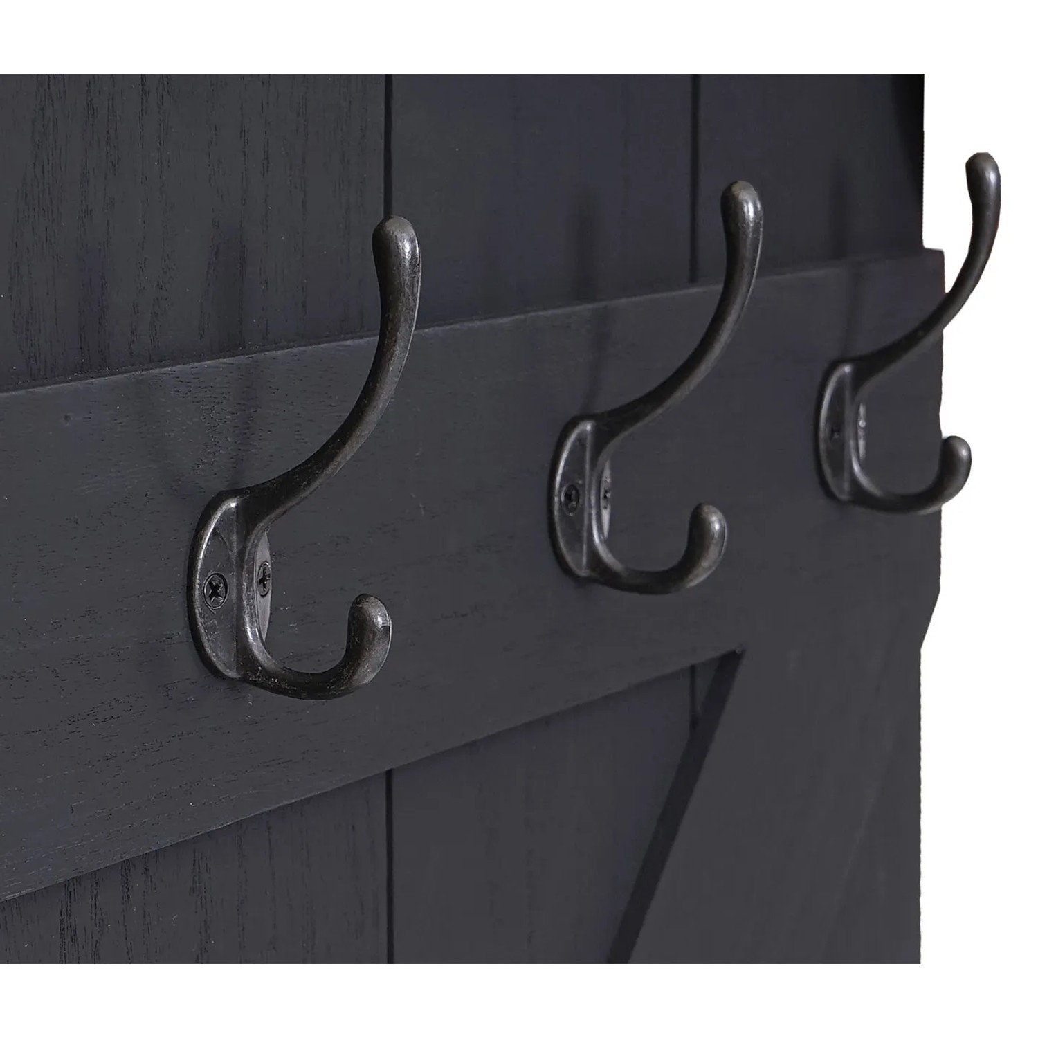 MCW Wandgarderobe D13 Dunkelgrau Shabby mit 6 Haken im Landhausstil.