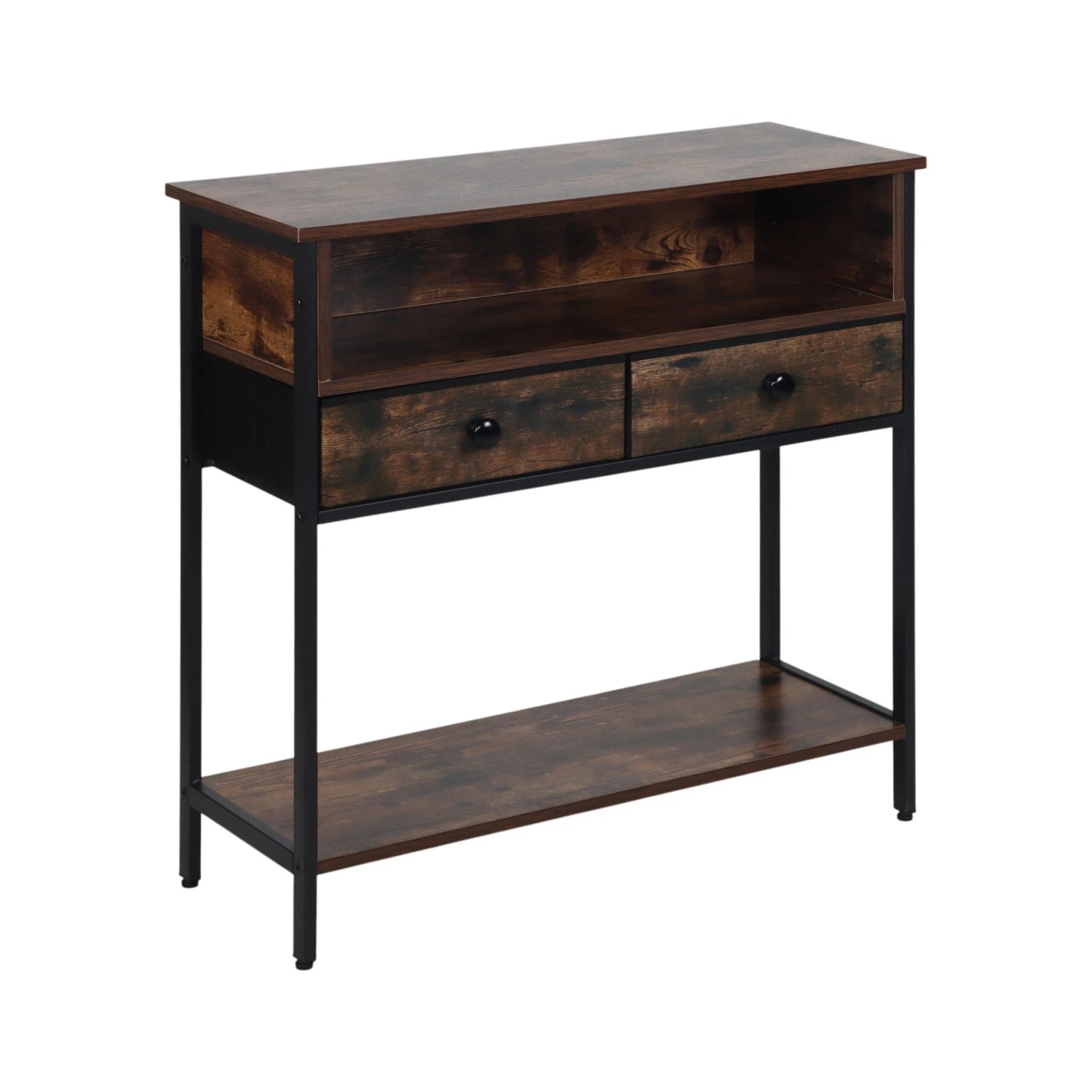 Relaxdays Konsolentisch MDF Dunkelbraun Höhenverstellbar 80 x 80 x 30 cm 12 kg