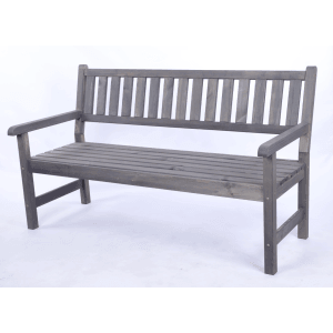 Graue PROREGAL Gartenbank Grana aus Holz, 90x154x70cm, ohne Abdeckung.