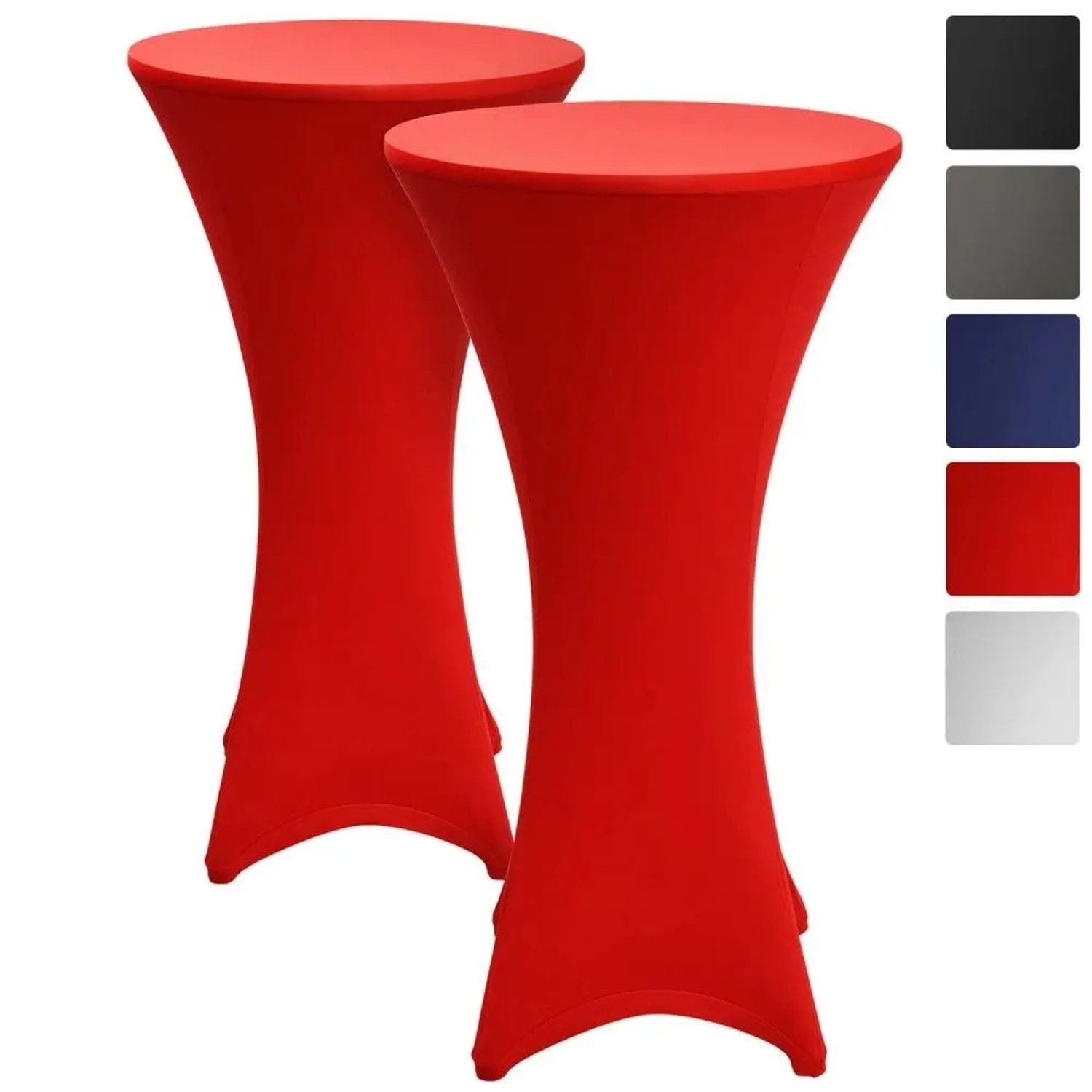 Beautissu Stella Stehtischhusse ø 80 cm Rot 2tlg