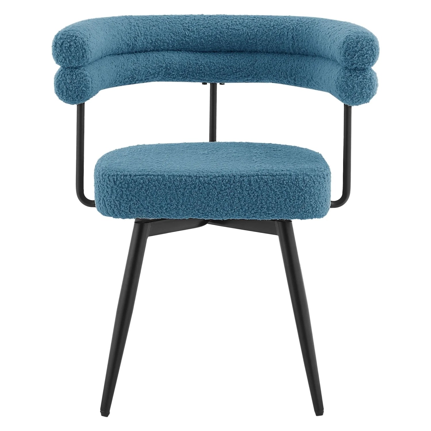 ML-Design Esszimmerstühle Drehbar 4Er Set Blau Teddy-Stoff_5
