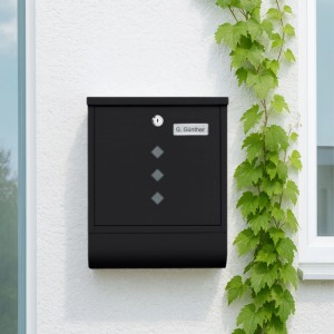 Relaxdays Briefkasten mit Zeitungsfach Eisen Schwarz Abschließbar 38 cm x 31 cm x 13 cm 2,7 kg