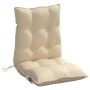Beige Niedriglehner-Auflage aus Oxford-Gewebe, gesteppt, mit Bändern. Ideal für Gartenstühle und Sitzkomfort.