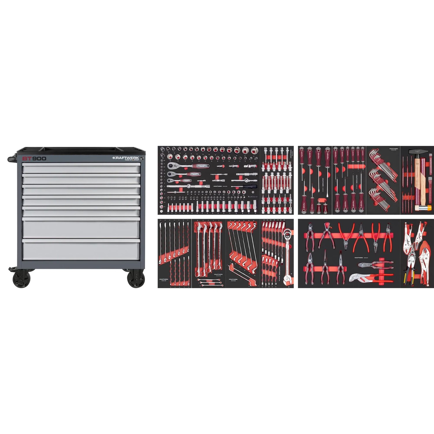 Kraftwerk Werkstattwagen BT Line BT900 Grau-Silber 7 Schubl. 272-tlg.