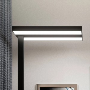 Arcchio LED Bürostehleuchten Logan 9968019 Dimmbar Modern in Schwarz aus Aluminium 2-flammig Arbeitszimmerleuchte