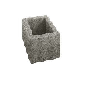 Grauer Rasterstein Mittel, 40x30x25 cm, für Gartenmauern und Böschungsbefestigung.