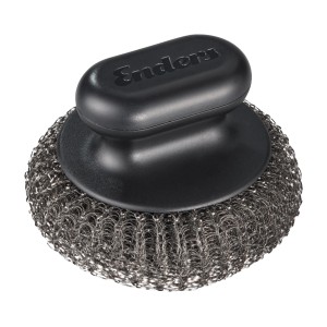 Enders Grillbürste Rund mit Edelstahlgewebe und schwarzem Griff für Grills und Plancha.