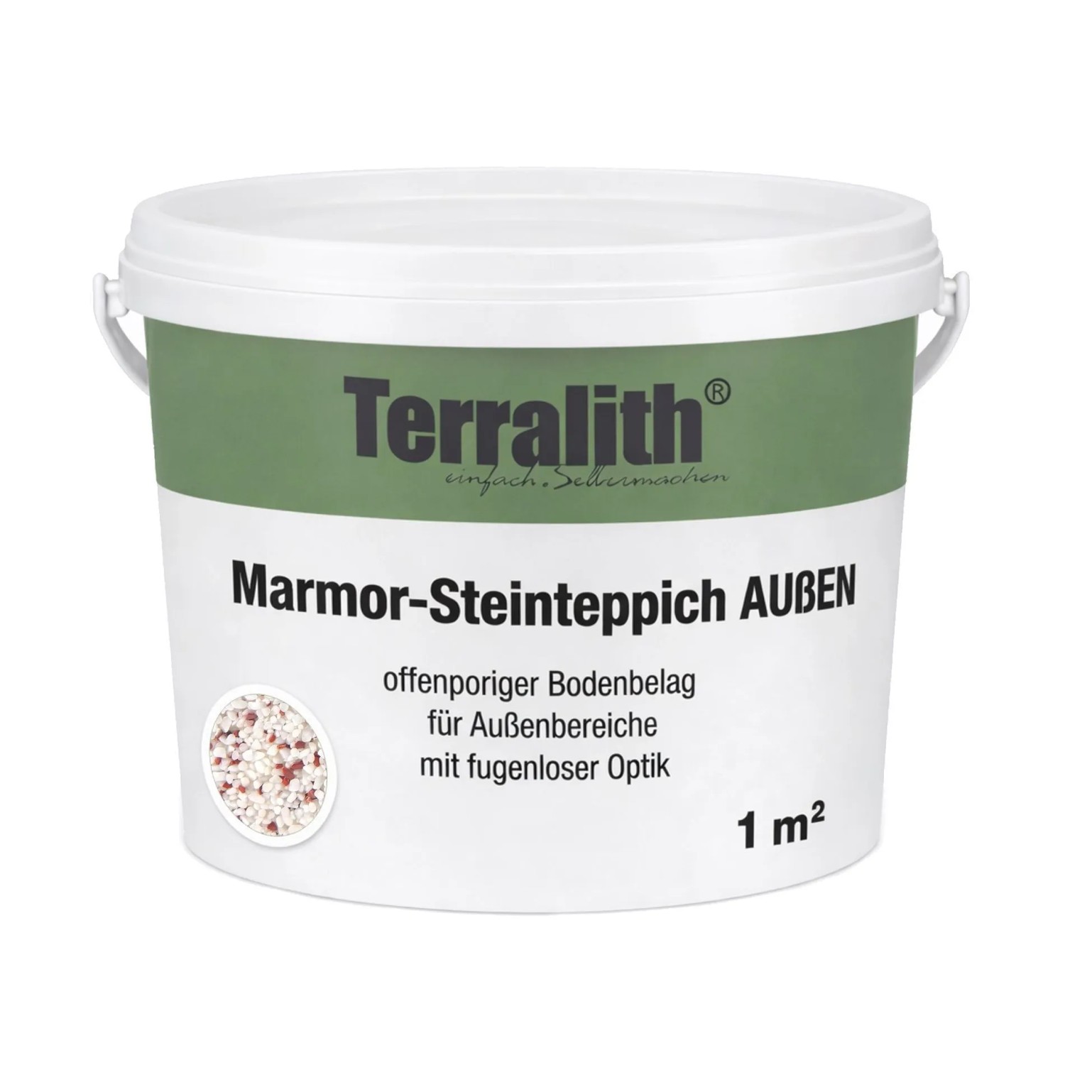 Terralith Edelsteinteppich Jaspis Bianco 1 m² Außen