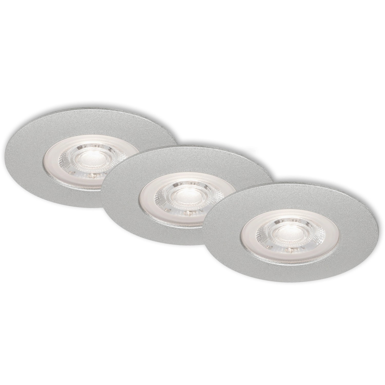 Brilo LED-Einbauleuchte Kulana 3er-Set Chrom-Matt günstig online kaufen