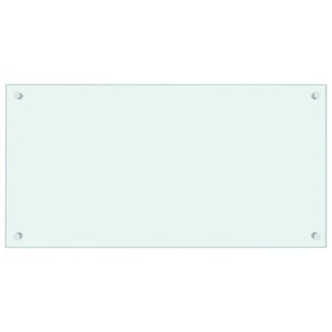 DELUKE Küchenrückwand Glas 80x40cm Weiß Wandverklediung Küche Wandschutz Spritzschutz Herdspritzschutz Glasplatte