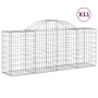 Set aus 11 Gabionen mit Hochbogen, 200x50x80/100cm, aus verzinktem Eisen für den Garten.